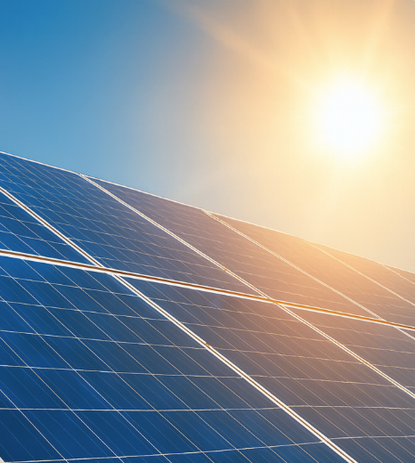 Painéis solares fotovoltaicos com luz do sol - Golden Solar Rio do Sul SC